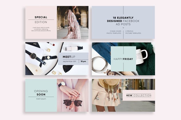 现代极简主义Facebook社交媒体广告模板素材库精选 Elegant Facebook Ad Templates插图(2)