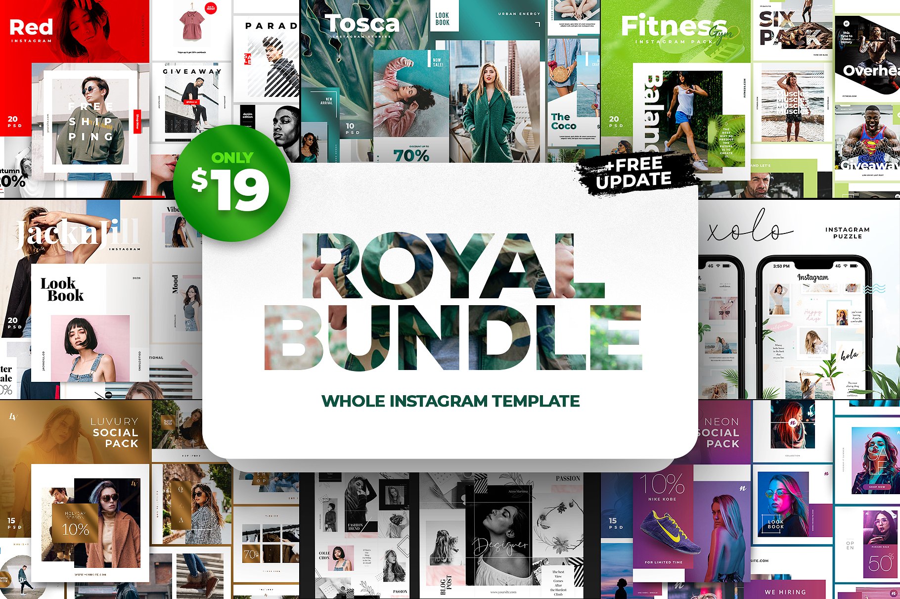 时尚高端的Instagram 社交媒体模板素材库精选合辑下载 Royal Instagram Bundle [psd]插图
