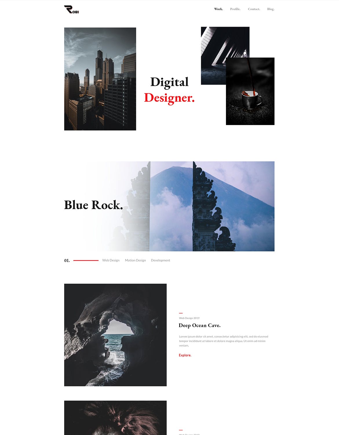 创意广告设计公司网站HTML模板素材库精选 Robi – Creative and Portfolio HTML5 Template插图(4)