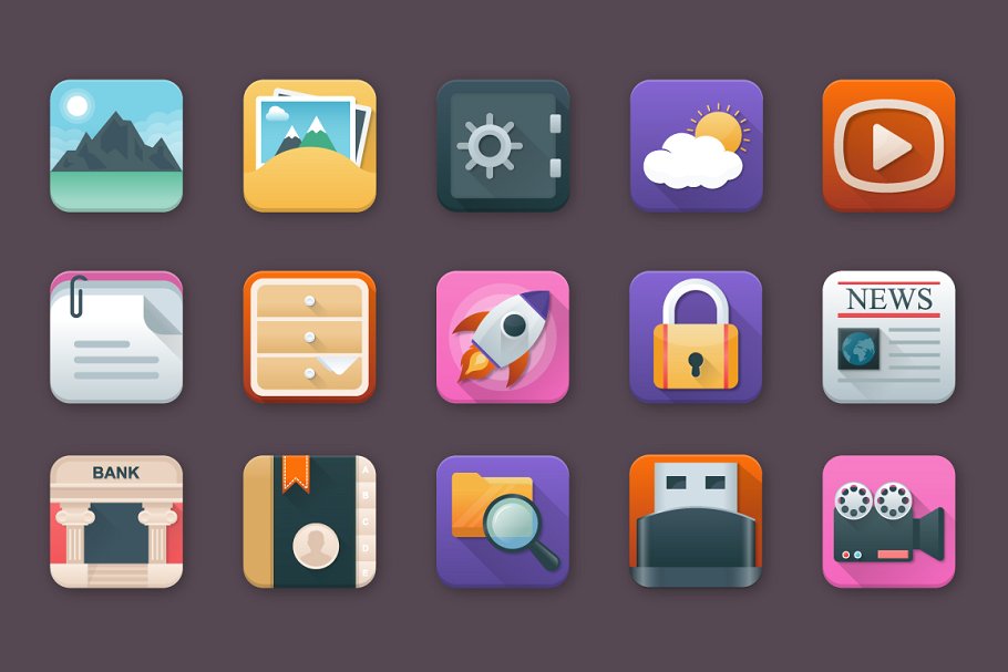 100个商业应用程序设计平面图标 100 Business App Icons Set插图(2)