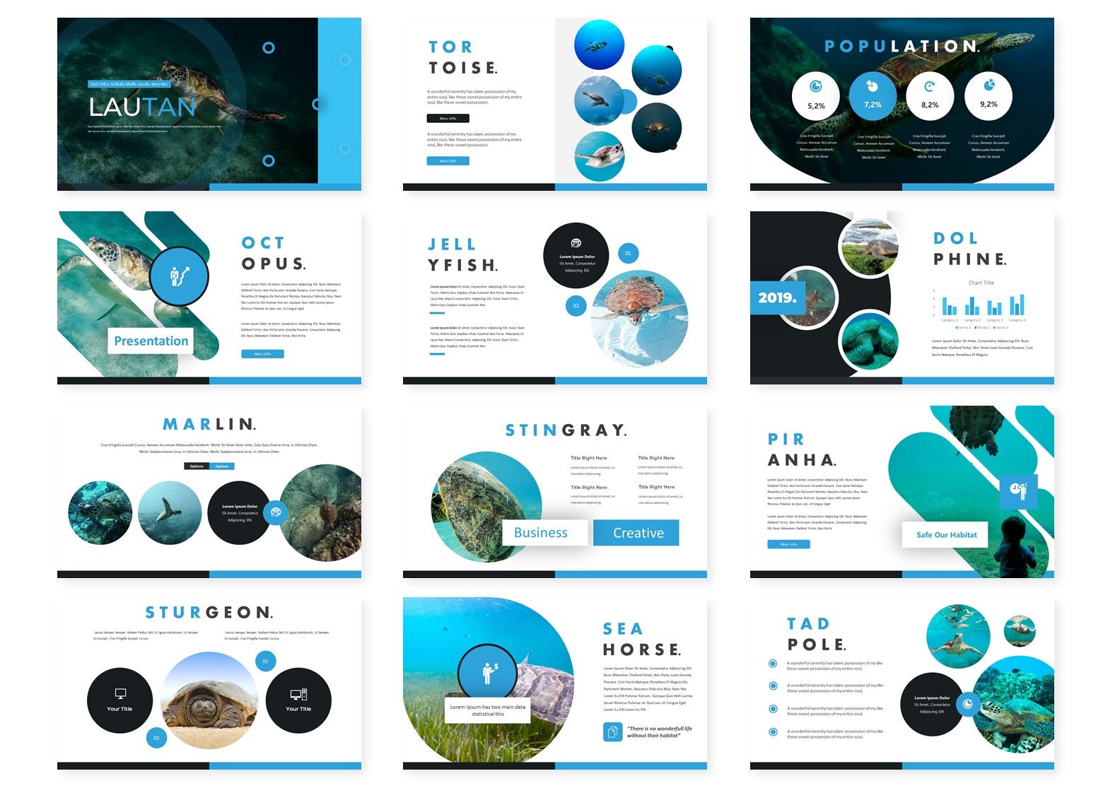 海底世界/海洋主题PPT模板下载 Lautan – Powerpoint Template插图(1)
