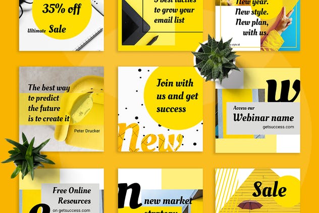 配色大胆社交媒体/自媒体品牌宣传设计素材 Calisto Social Media Kit插图(3)