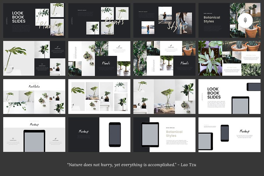 Lookbook风格植物主题Powerpoint模板 FYLORA Lookbook Powerpoint Template插图(7)