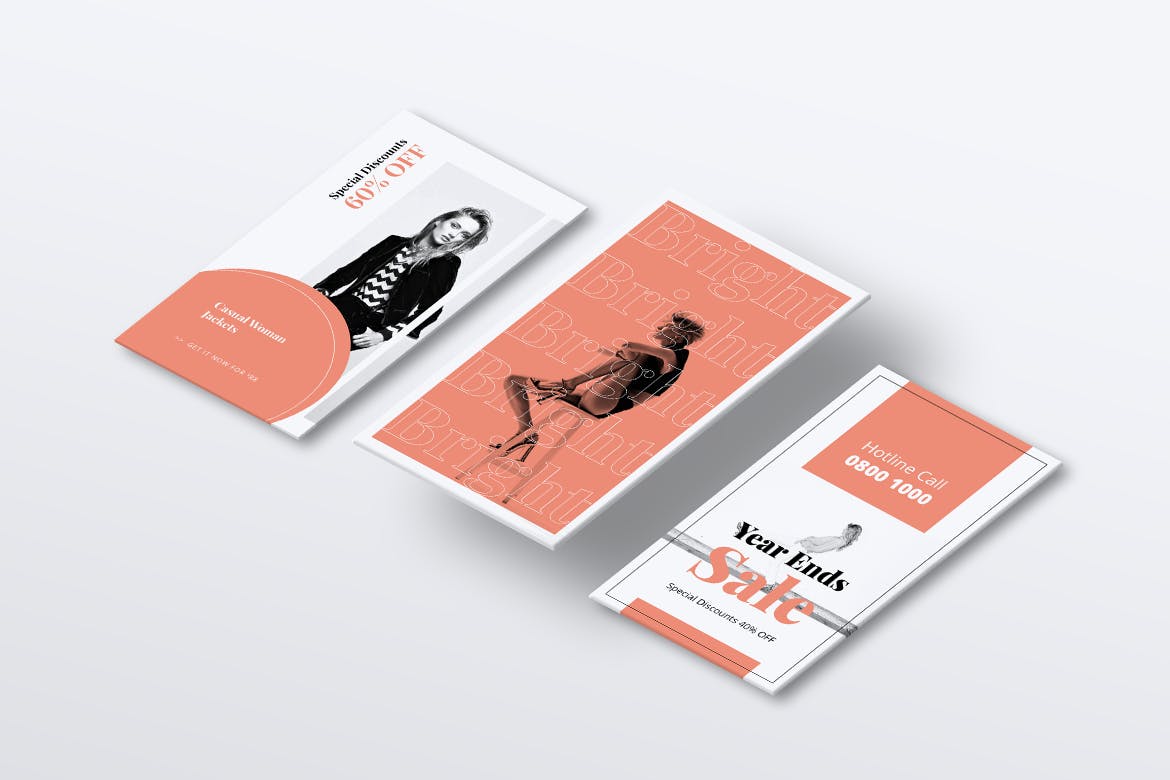 明亮粉色时尚品牌故事Instagram社交素材包 BRIGHT Fashion Instagram Stories插图(1)