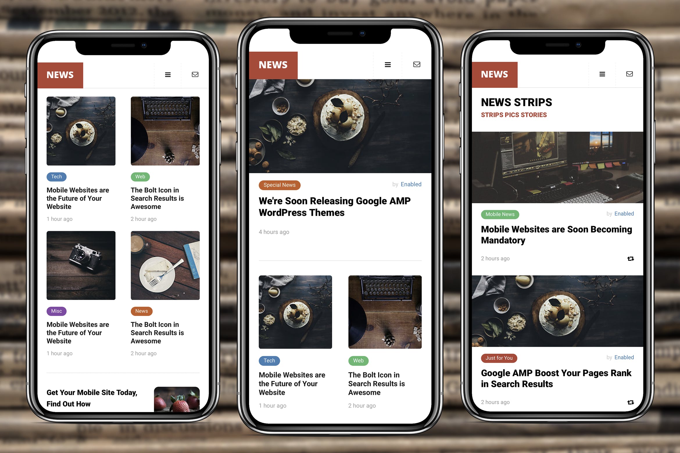新闻资讯网站谷歌AMP模板素材库精选 AMP News Mobile | Google AMP Mobile News Template插图