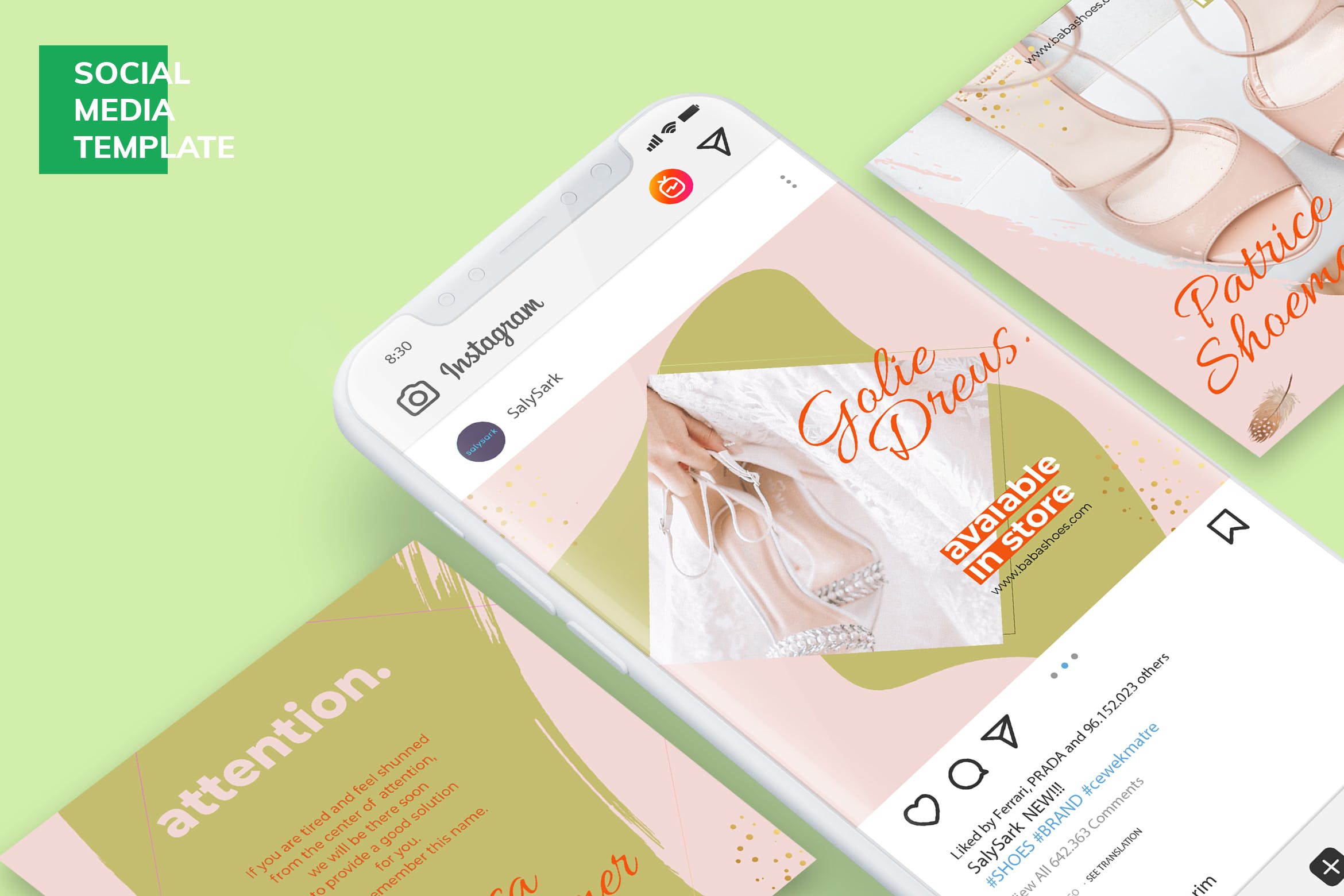 社交电商宣传推广设计模板素材库精选素材包 Social Media Kit Shop插图