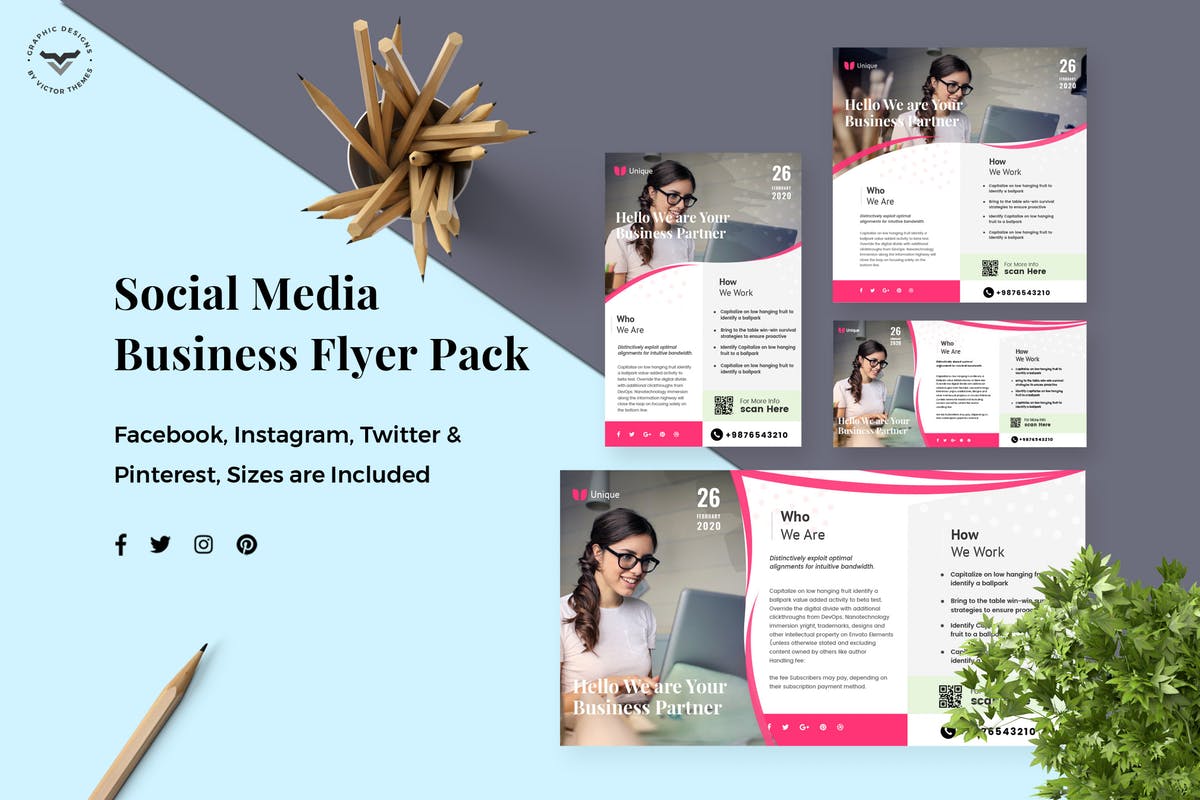 社交媒体企业宣传多尺寸广告模板素材库精选v2 Business Social Media Template插图