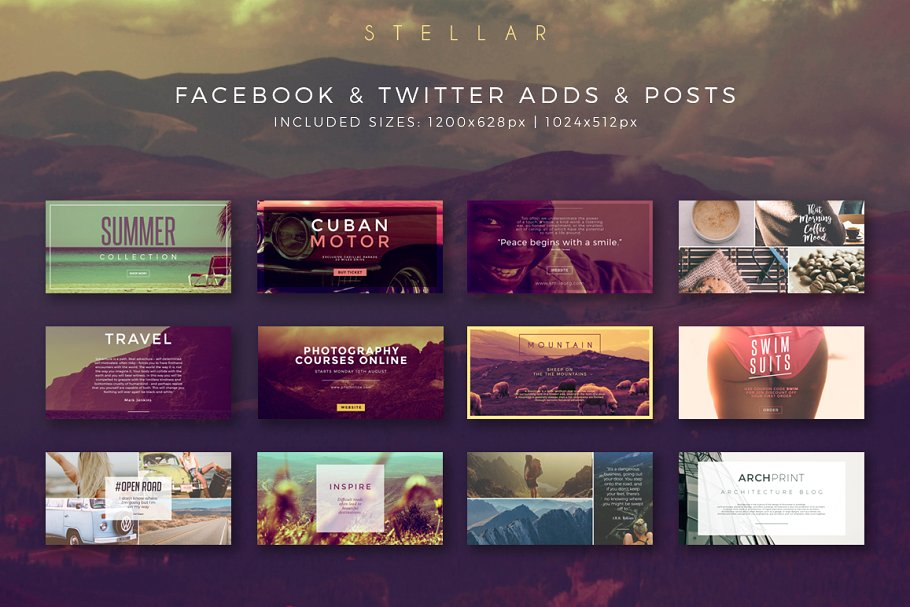 社交媒体超级Banner模板素材库精选合集 Stellar Social Media Banner Pack插图(8)