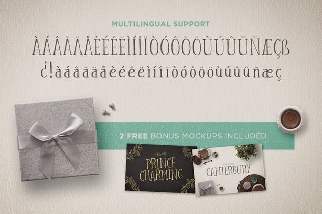 复古个性坎特伯雷衬线字体 Canterbury Font + Bonus Mockups插图(2)