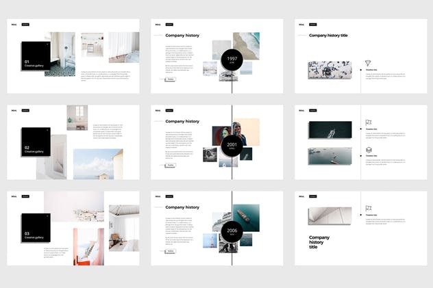 极简主义简约创意企业PPT模板素材 MINI Powerpoint Template插图(10)