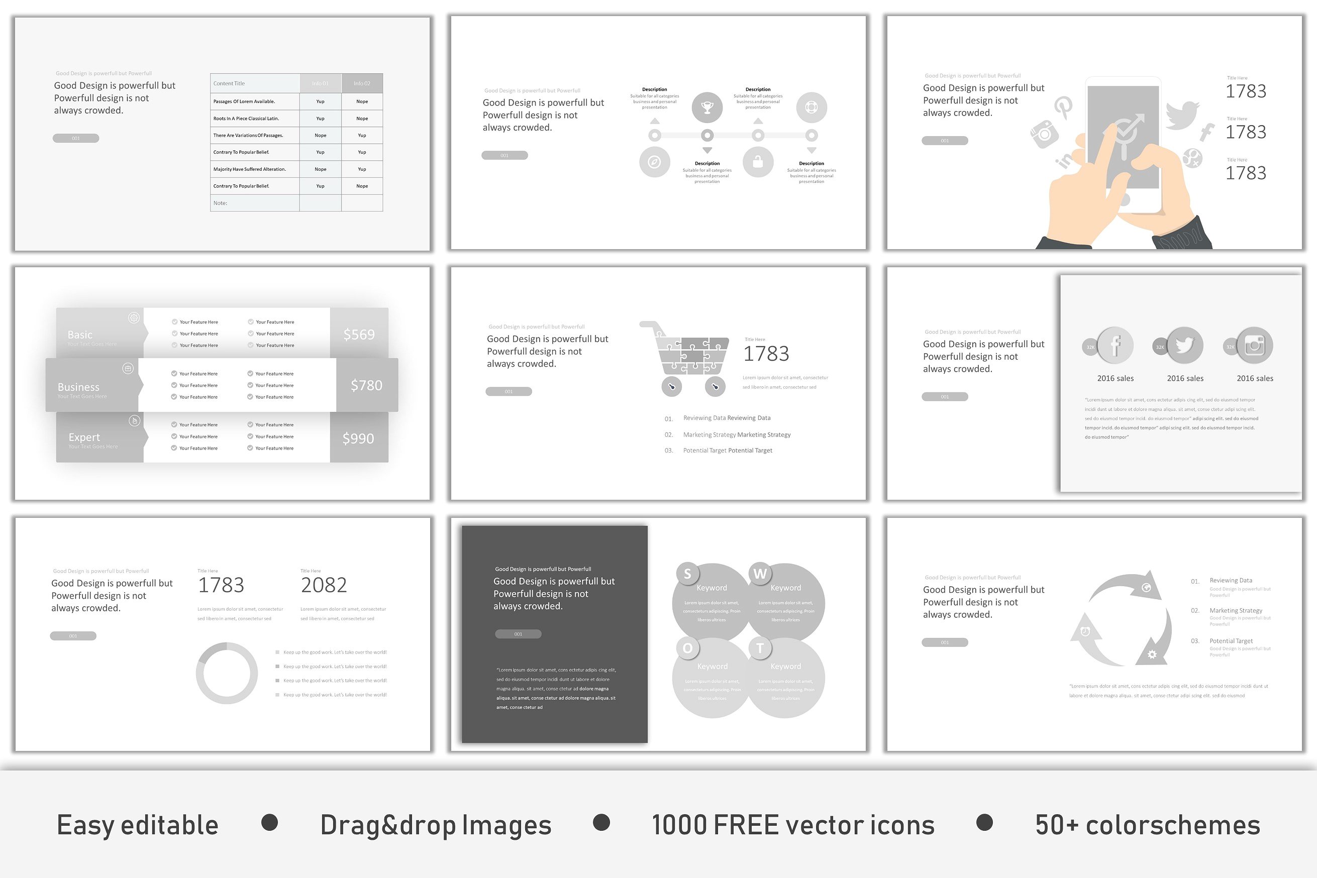 多个独特的现代幻灯片插图(7)