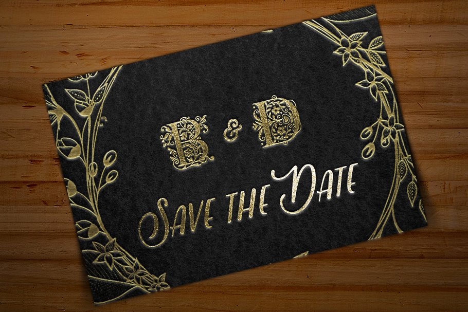 复古花体英文字母H装饰素材套件 Vintage Letter H Decorative Alphabet插图(1)