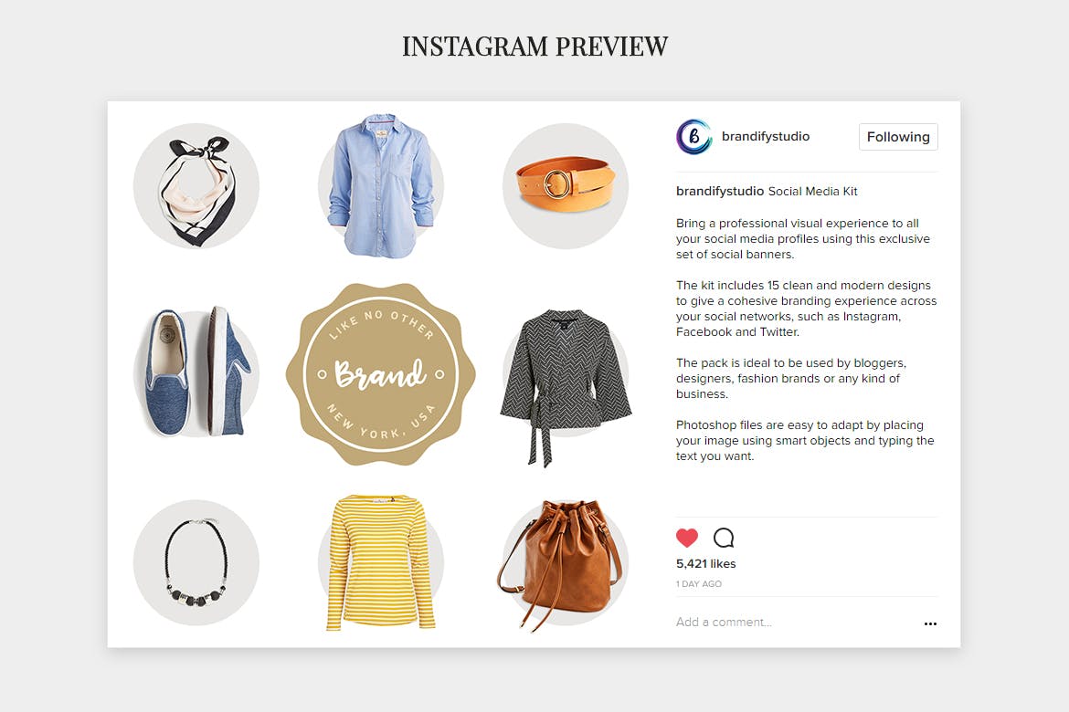 时尚服装商城社交推广设计模板素材库精选素材 Social Media Kit插图(4)