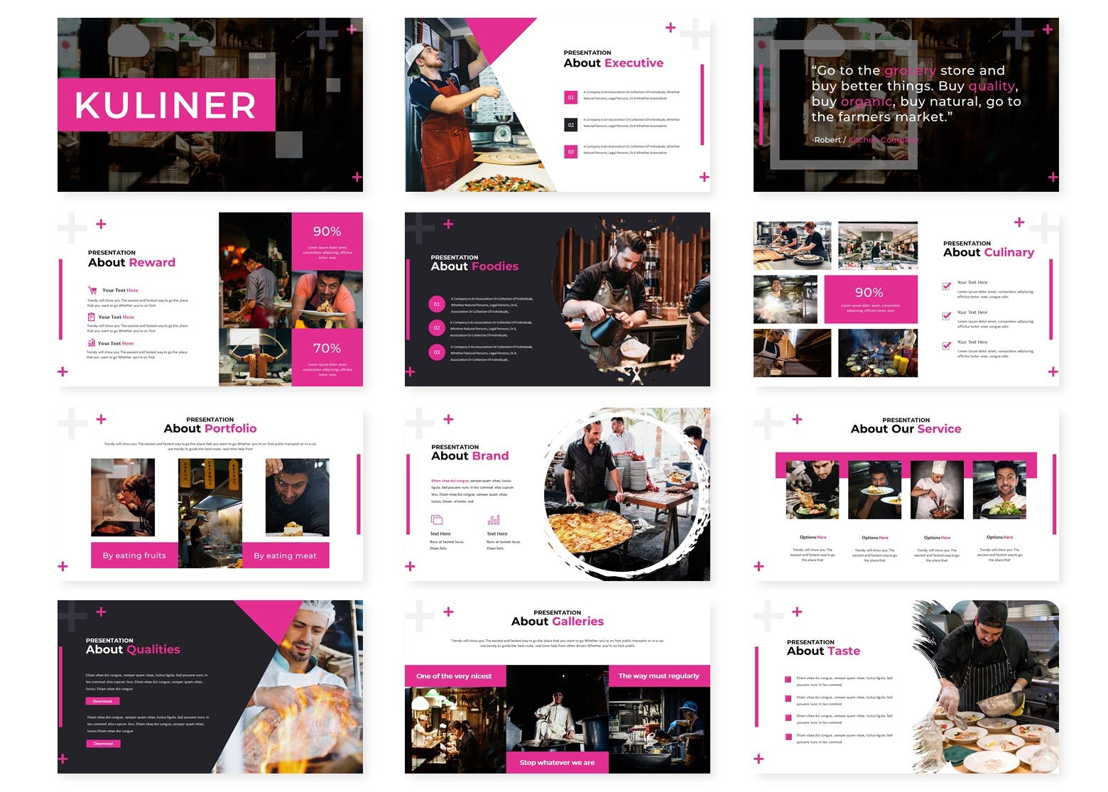 餐厅美食主题/餐厅加盟PPT幻灯片模板下载 Kuliner – Powerpoint Template插图(1)