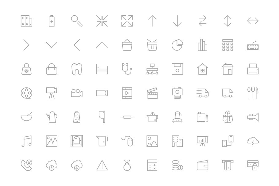 400多个网站用户交互界面图标  400+ Web and User Interface Icons插图(1)