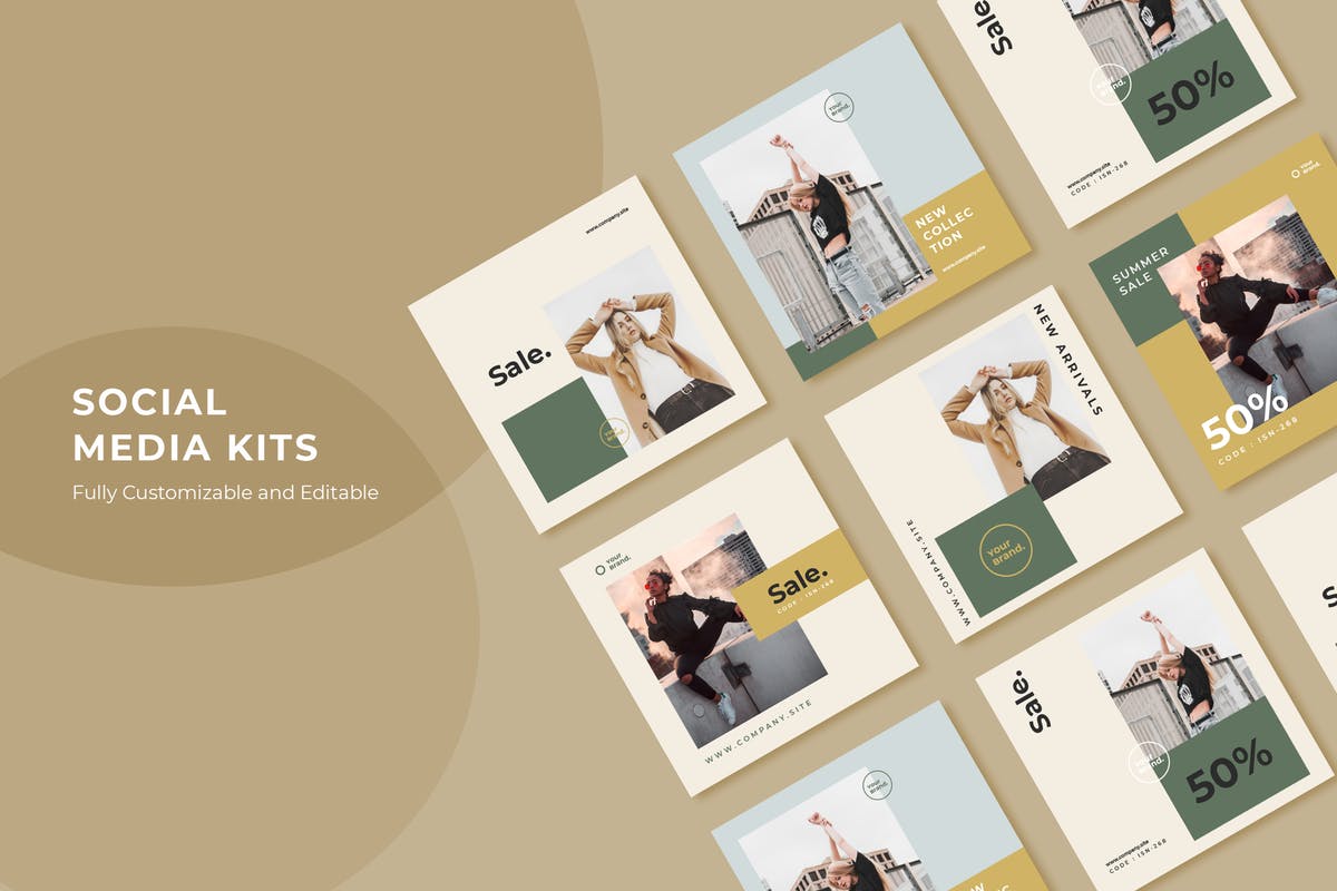 时尚品牌促销活动新媒体社交素材库精选广告模板 ADL Social Media Kit.20插图