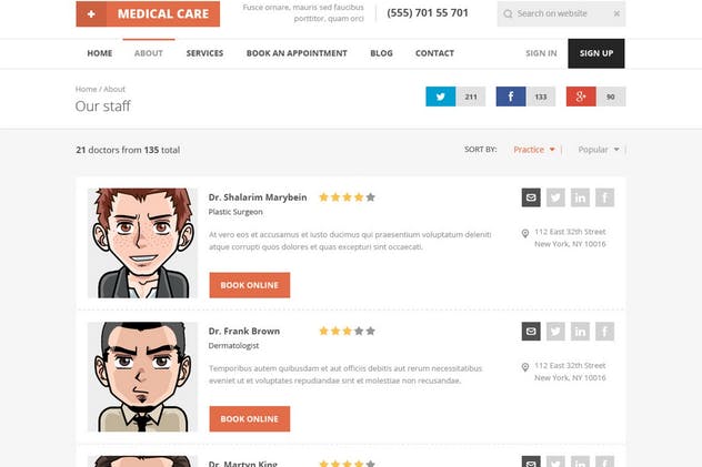 医疗保健医学主题网站设计PSD模板素材库精选 Medical Care – Medical PSD Template插图(6)