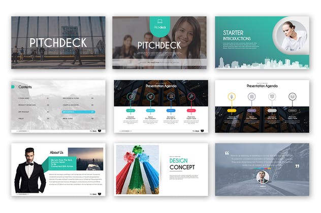 企业商业组织介绍PPT演示模板套装 Pitch Deck Powerpoint Presentation插图(1)