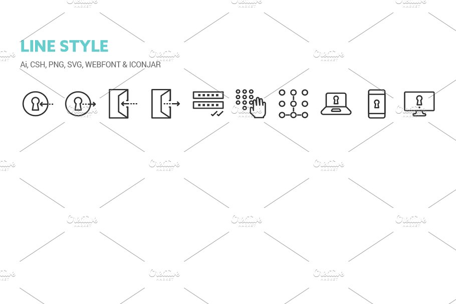 账号登陆注销用户管理主题图标 Log in and Log out Icons插图(3)