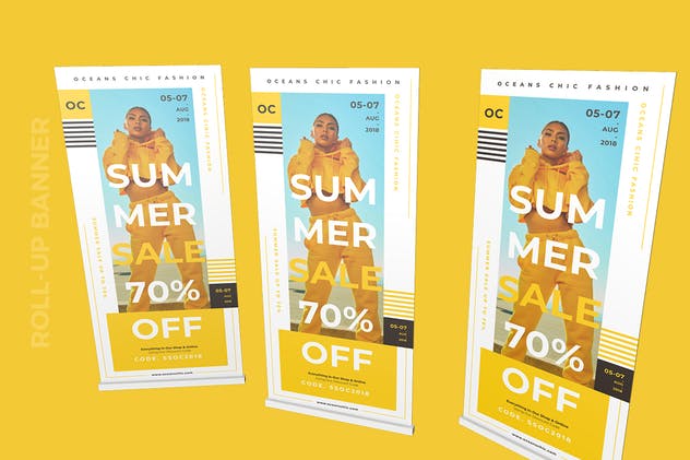 时尚行业易拉宝促销广告模板 Roll-up Banner Fashion插图(2)