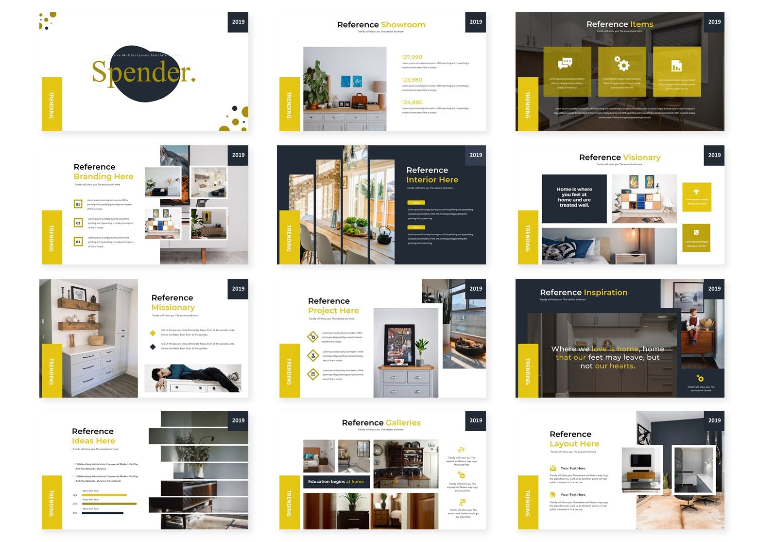 室内设计PPT幻灯片设计模板下载 Spender – Powerpoint Template插图(1)