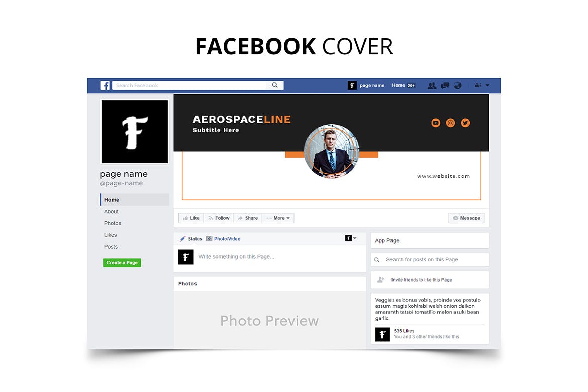 发型设计工作室社交推广设计素材包 Mr Barber Barbershop Social Media Kit插图(1)