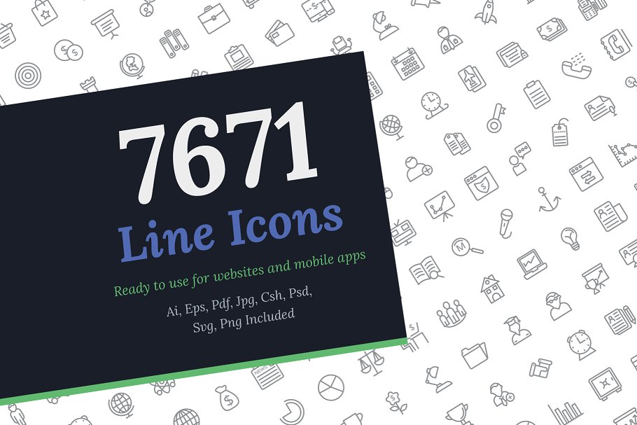 7671枚线条图标合集 7671 Line Icons插图
