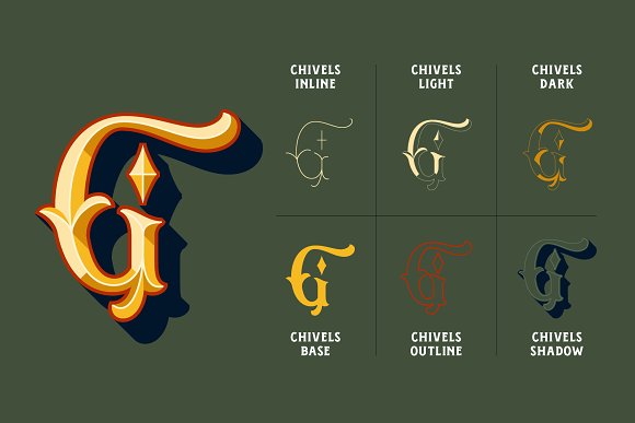 Chivels – Chiseled Vintage 3D Type插图1