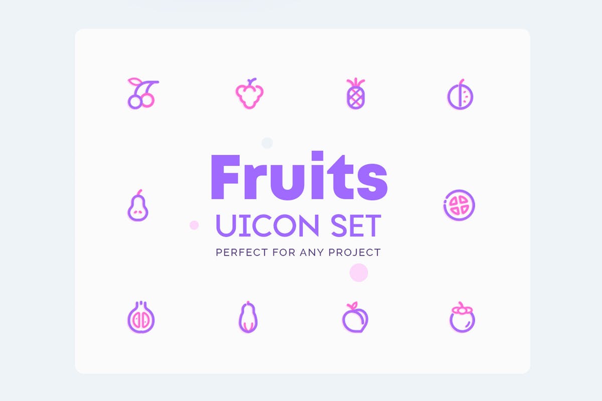 水果＆蔬菜矢量图标素材 UICON Fruits & Vegetables Icons插图