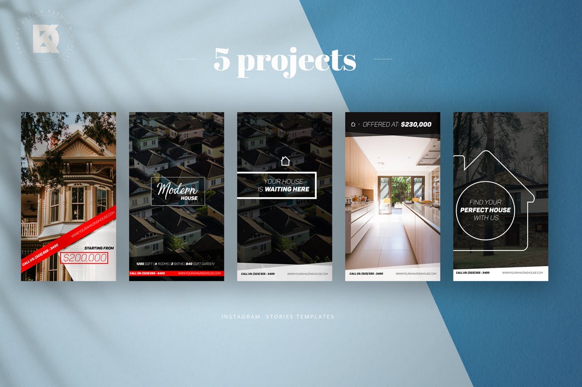 房地产经纪人社交媒体推广设计素材 Real Estate Instagram Stories插图(2)