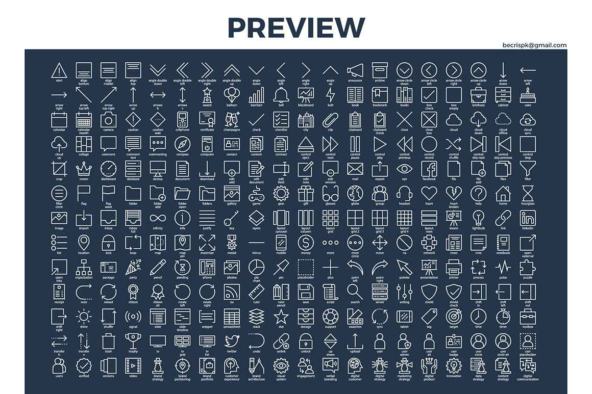 一个适用于站点或web应用的图标集 260 Free Vector Web Icons插图(1)