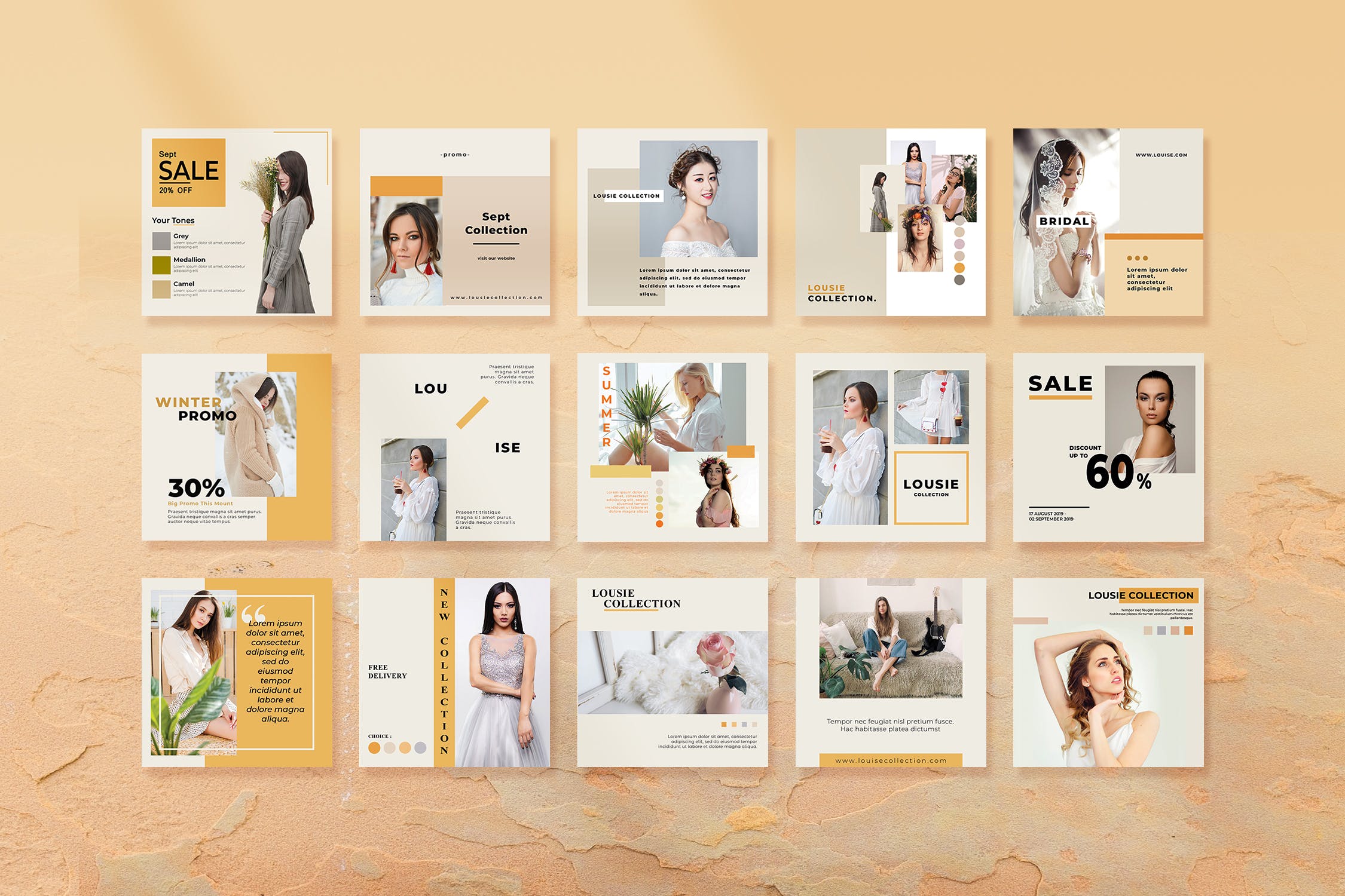 时尚商店营销推广Instagram社交平台设计素材 Fashion Store Instagram Post / Feeds插图(4)