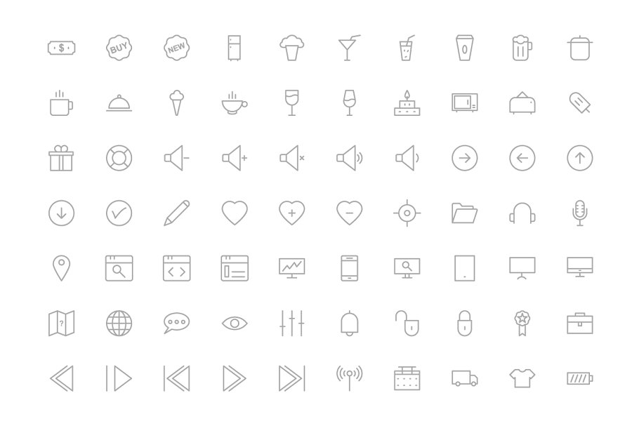 400多个网站用户交互界面图标  400+ Web and User Interface Icons插图(2)
