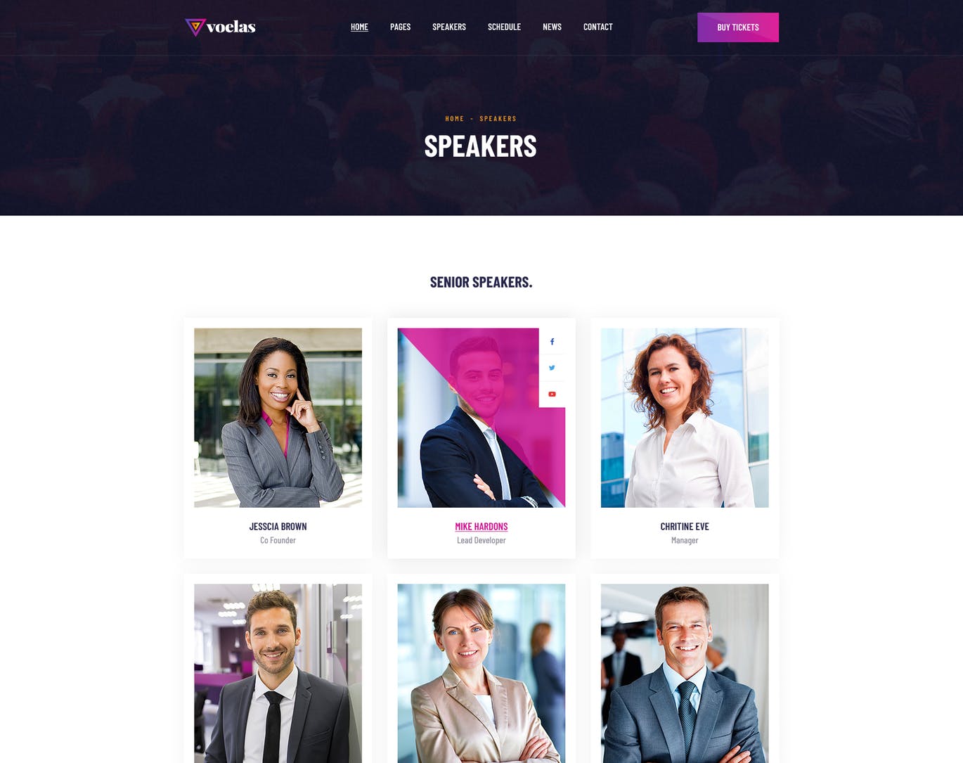 活动会议报名网站HTML模板素材库精选 Voelas – Event & Conference HTML Template插图(8)