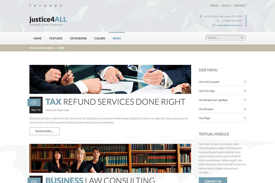 律师事务所官网Joomla模板素材库精选 Hot Justice插图(7)
