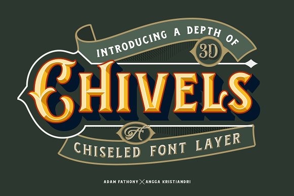 Chivels – Chiseled Vintage 3D Type插图