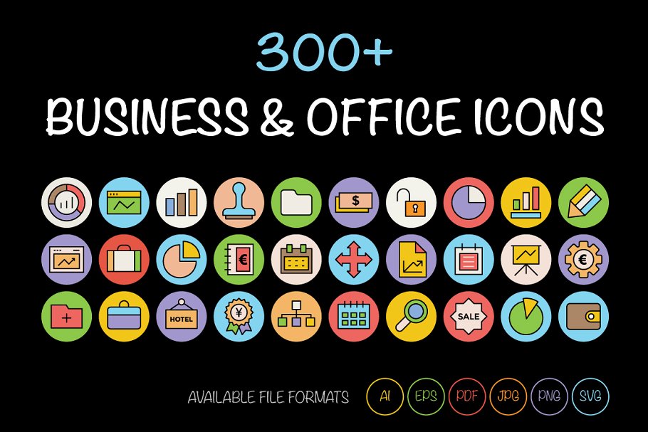 300+商业办公室主题图标 300+ Business and Office Icons插图