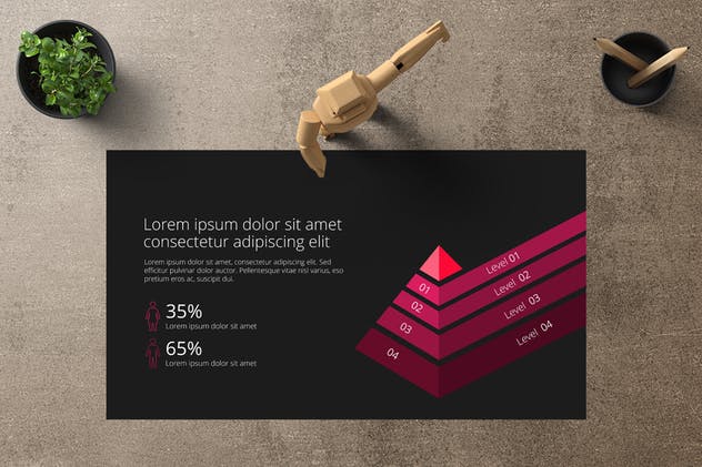 金字塔结构图PPT模板下载 ROTE Powerpoint Template插图(2)