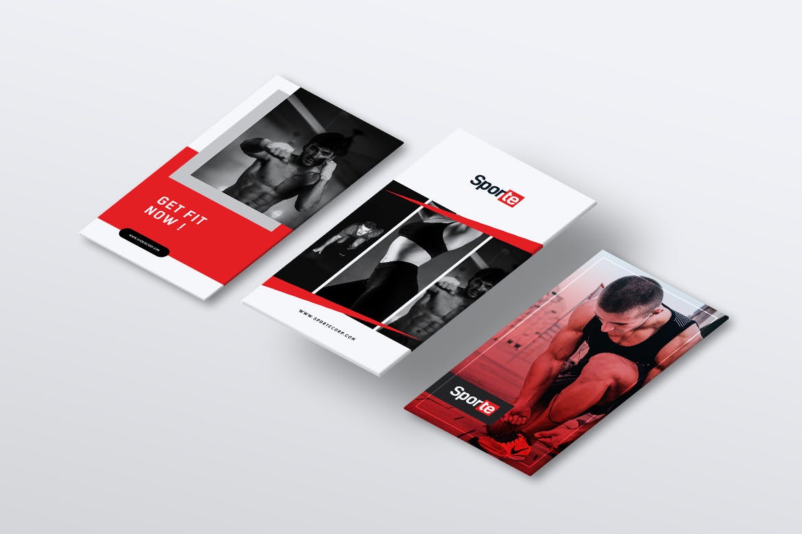 体育运动&健身主题Instagram品牌故事设计素材 SPORTE Sport Fitness & Gym Instagram Stories插图(1)