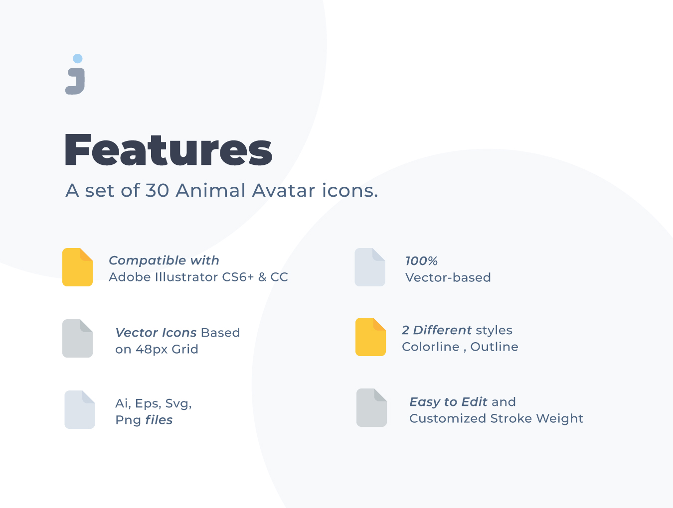 30个动物虚拟形象头像图标套装下载[Ai]插图(3)
