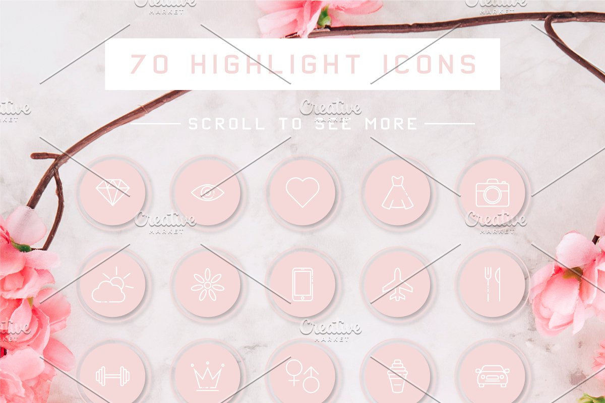 可爱的多元素社交媒体Instagram图标包插图(1)