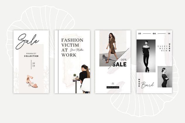 社交新媒体时尚潮流主题广告PSD动画模板v2 ANIMATED Instagram Stories – Pure插图(5)