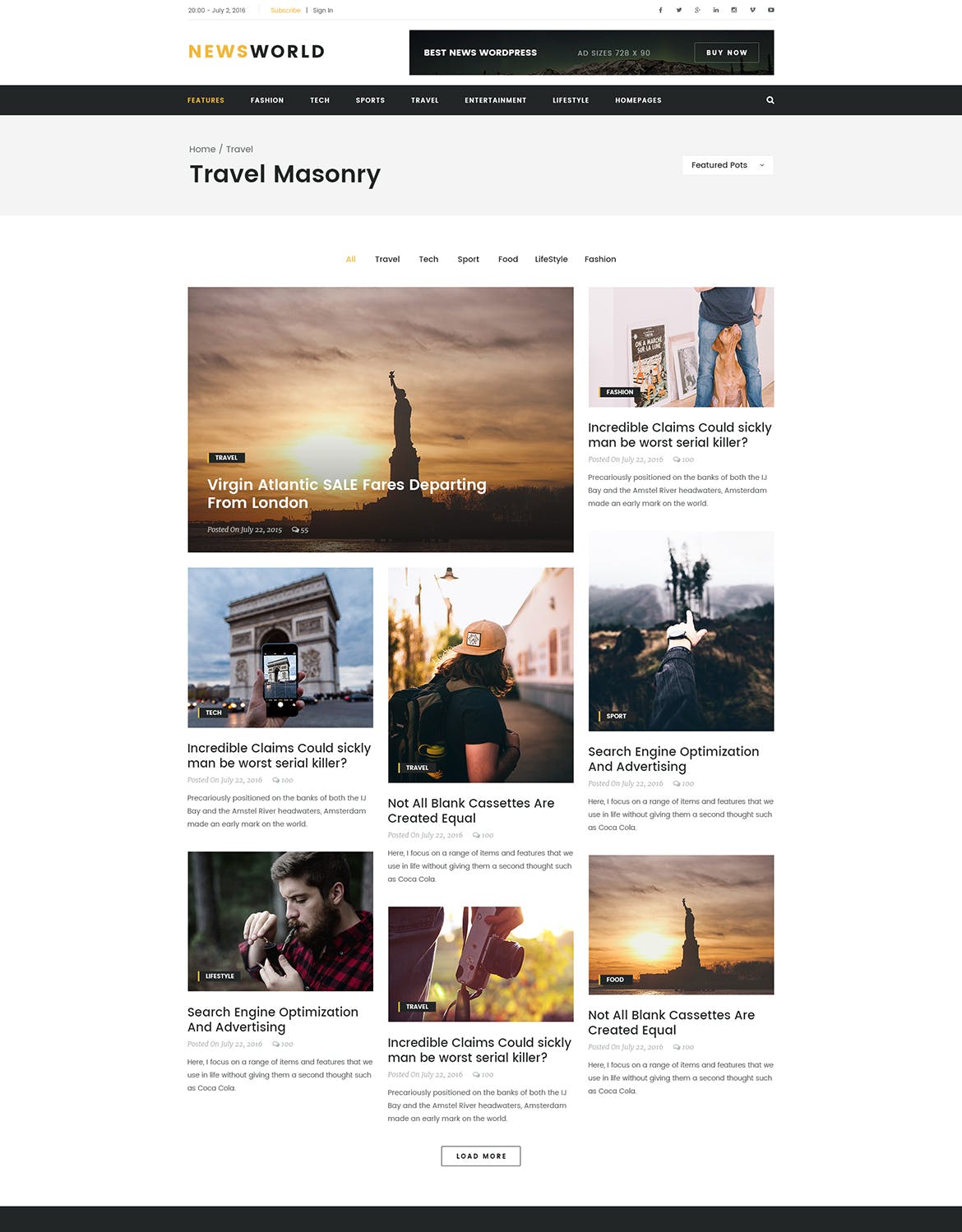 新闻资讯杂志类网站设计HTML模板素材库精选 Newsworld | Mutil-Concept Magazine HTML5 Template插图(9)