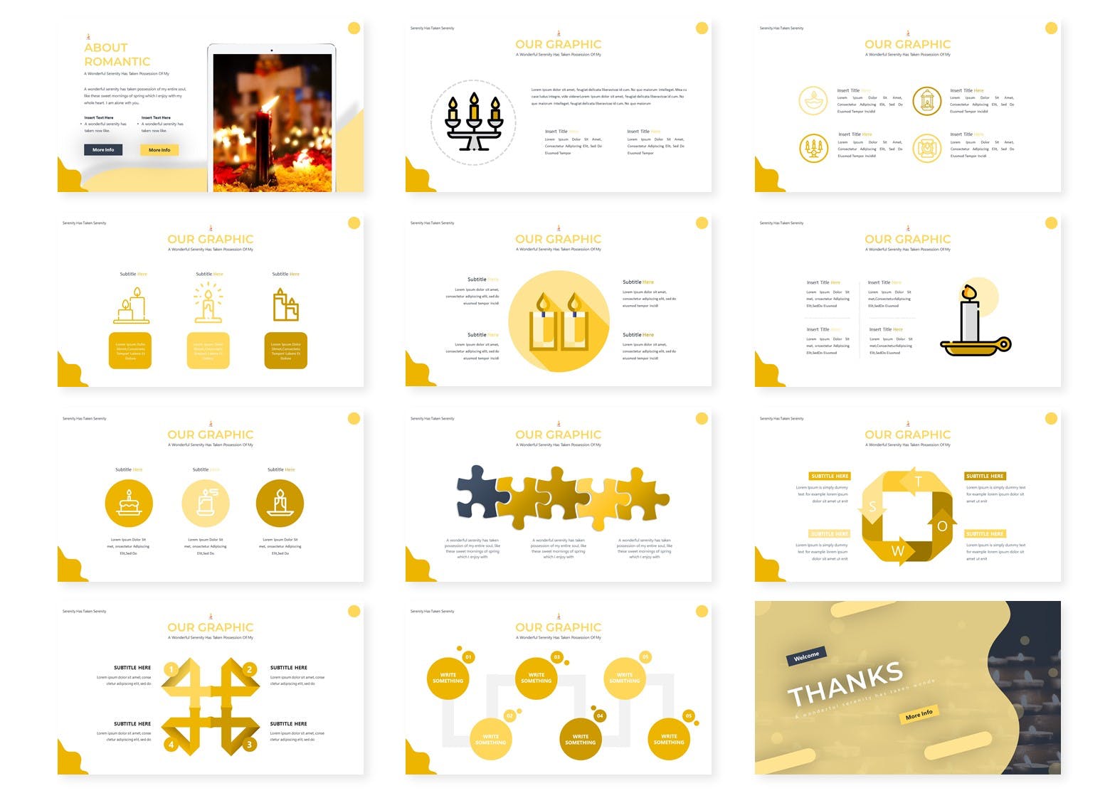 烛光蜡烛元素素材库精选PPT模板下载 Candelu | Powerpoint Template插图(3)