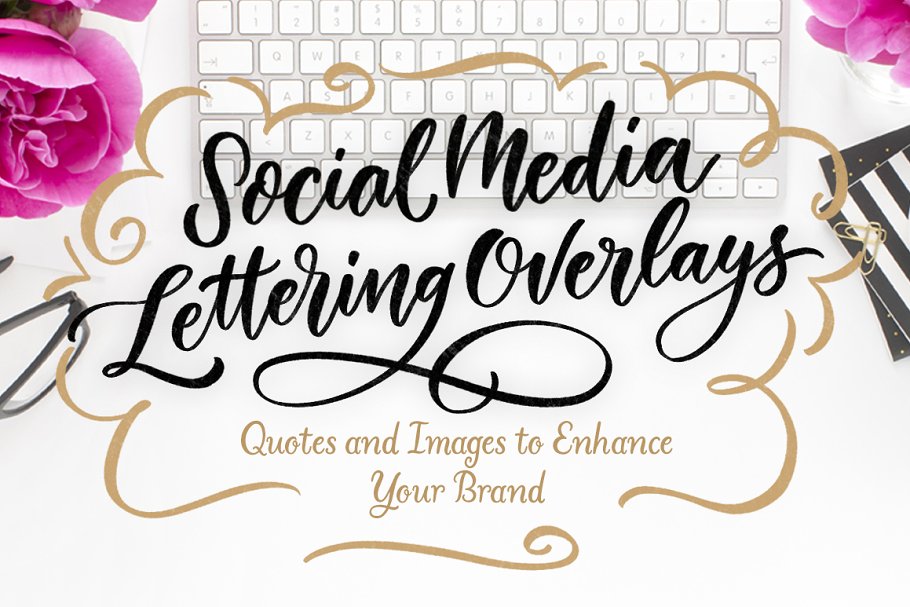 常用实用社交媒体海报文本图层 Lettering Overlays for Businesses插图