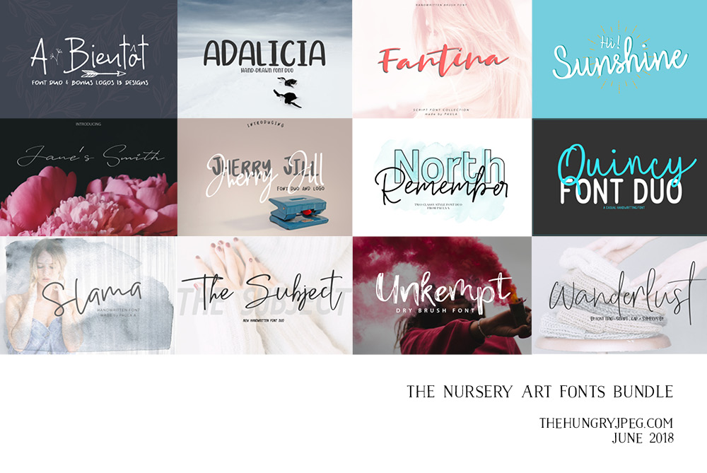 The hungryjpeg – The Nursery Art Fonts Bundle插图2