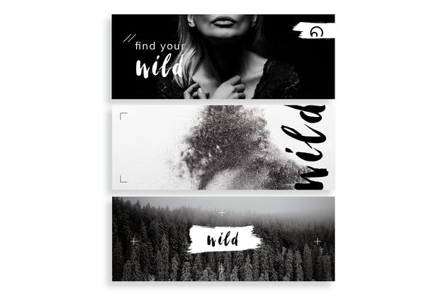 时尚黑白Facebook社交媒体广告模板 Black & White Facebook Ad Templates插图(7)