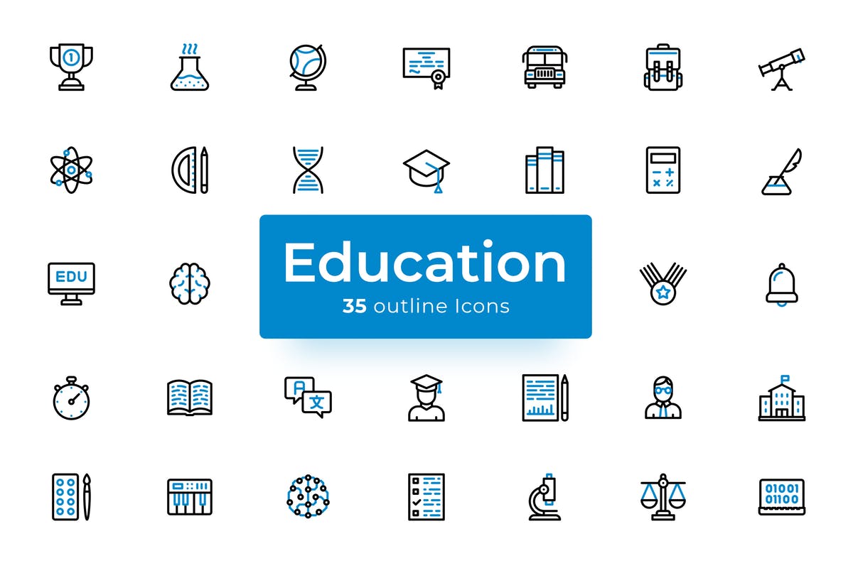 教育培训主题矢量图标素材 Education – Icons Pack插图