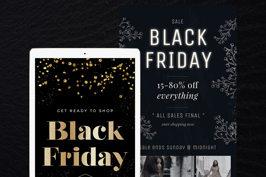 8款黑色星期五促销邮件模板素材库精选 8 Black Friday Email Templates插图
