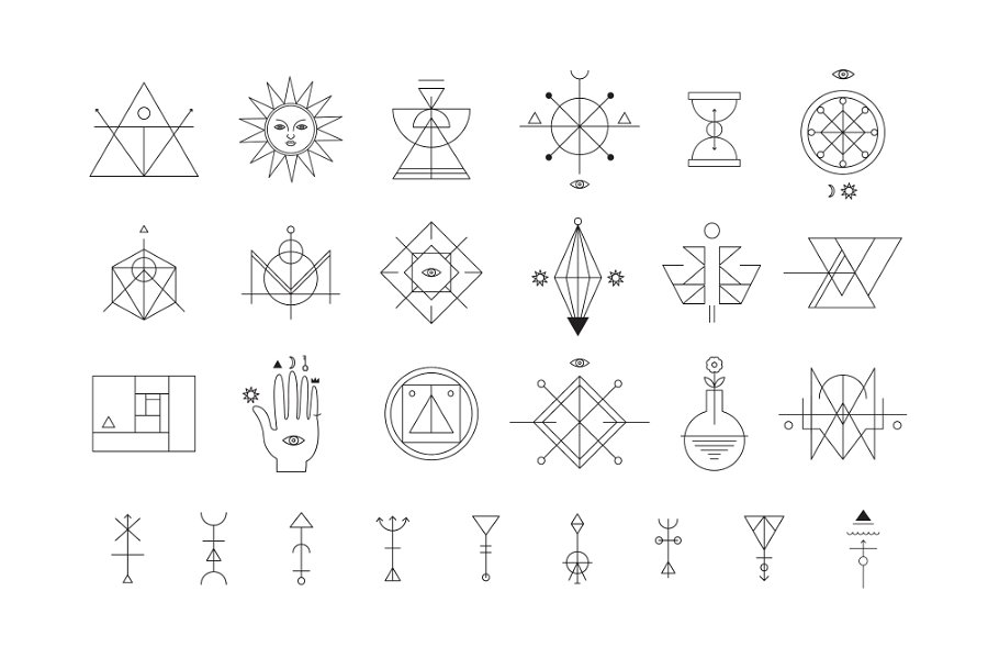 炼金术元素图标、卡片和标签模板 Alchemy III插图